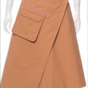 COS Dusty Blush Wrap Midi Skirt with Patch Pocket